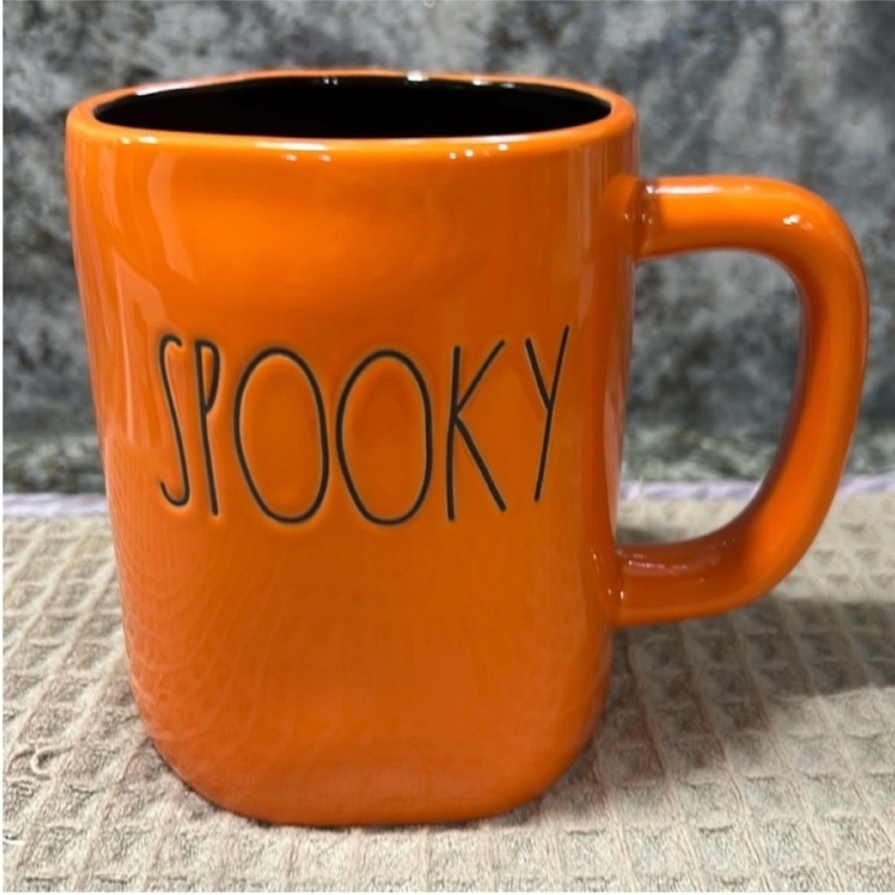 Rae Dunn Halloween Mug | “Spooky” | Orange & Black | 16 oz